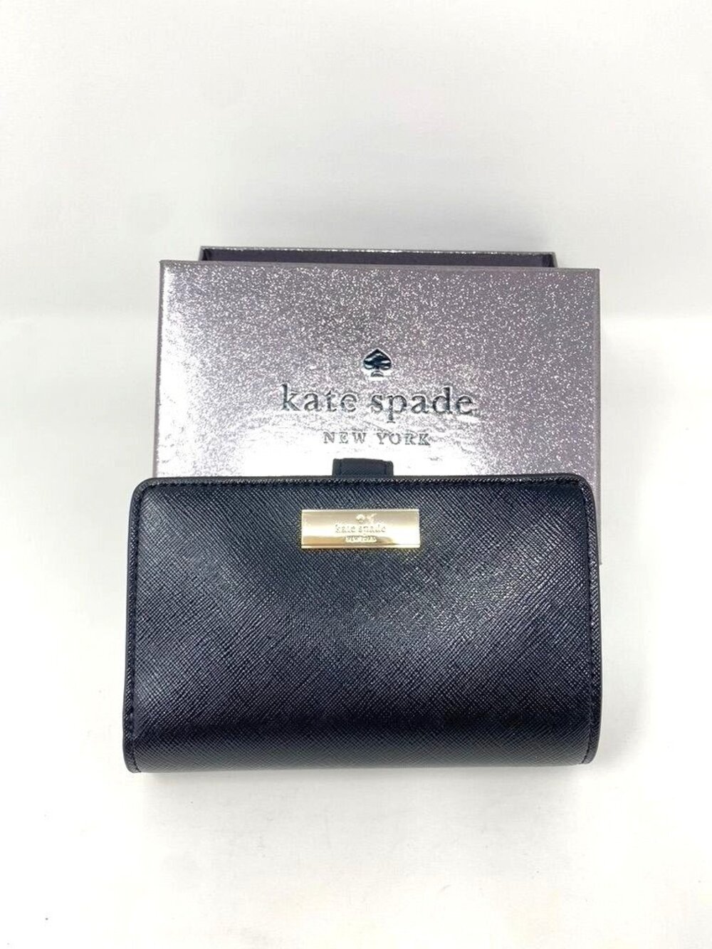 Kate Spade New York Kenzie Patent Leather Bifold Wallet Black NIB